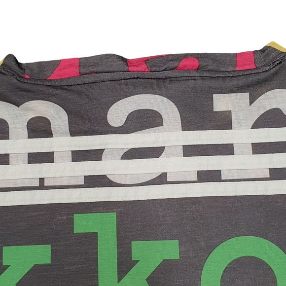 Adidas Marimekko Oversized T Shirt Top XS Black Multi Spell Out - Picture 4 of 9